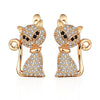 Cat Shape Cubic Stud Earrings