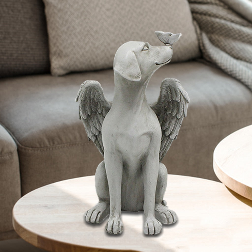 Angel Dog Sculpture Resin Figurine