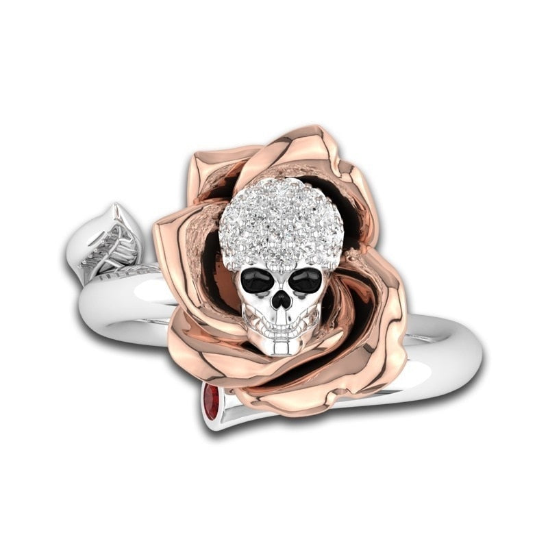 Skull And Rose Ring