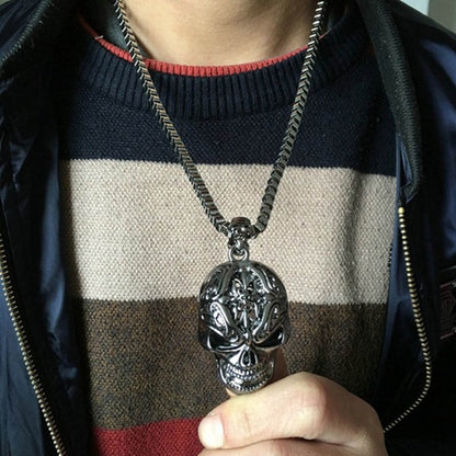 Big Skull Necklace Metal Skull Pendant