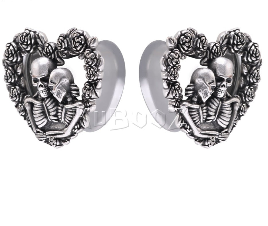 Couple Skull Earrings Heart Wedding