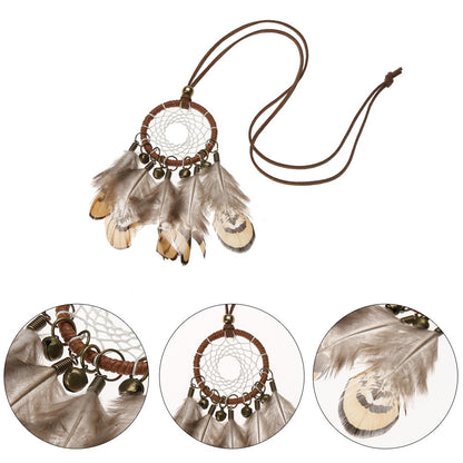 Native Indian Feather Dream Catcher Necklace