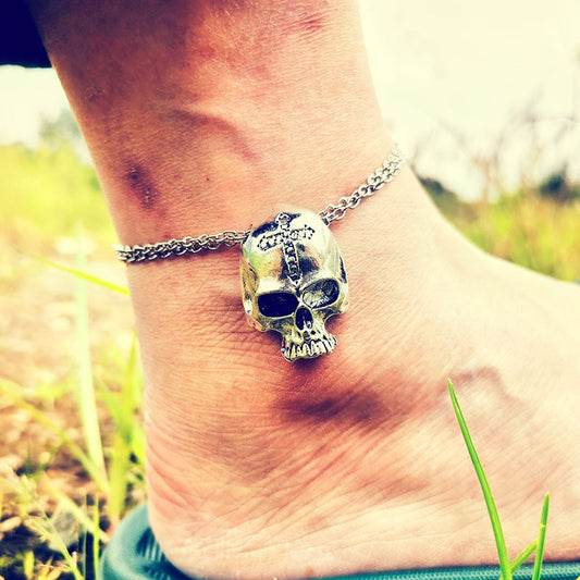 Skull Anklet Retro Silver Color