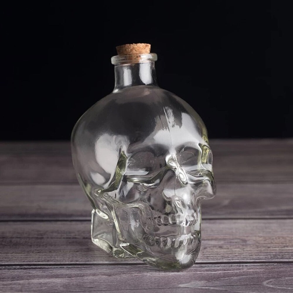 Glass Creative Skull Wine Storage Bottle