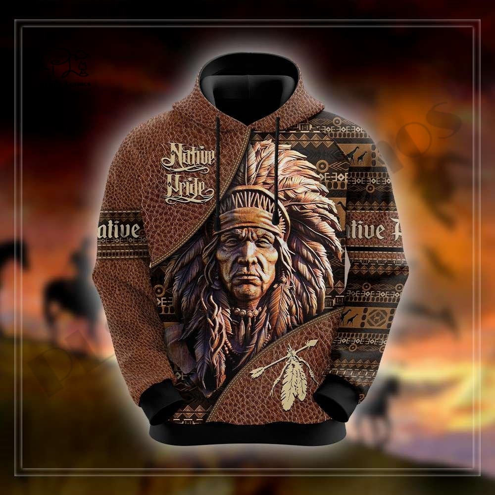 Native 3D Printed Chief Hoodies/Sweatshirt/Zip