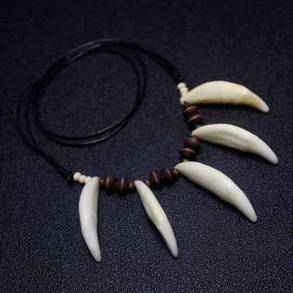 Native Indian Wolf Teeth Necklace