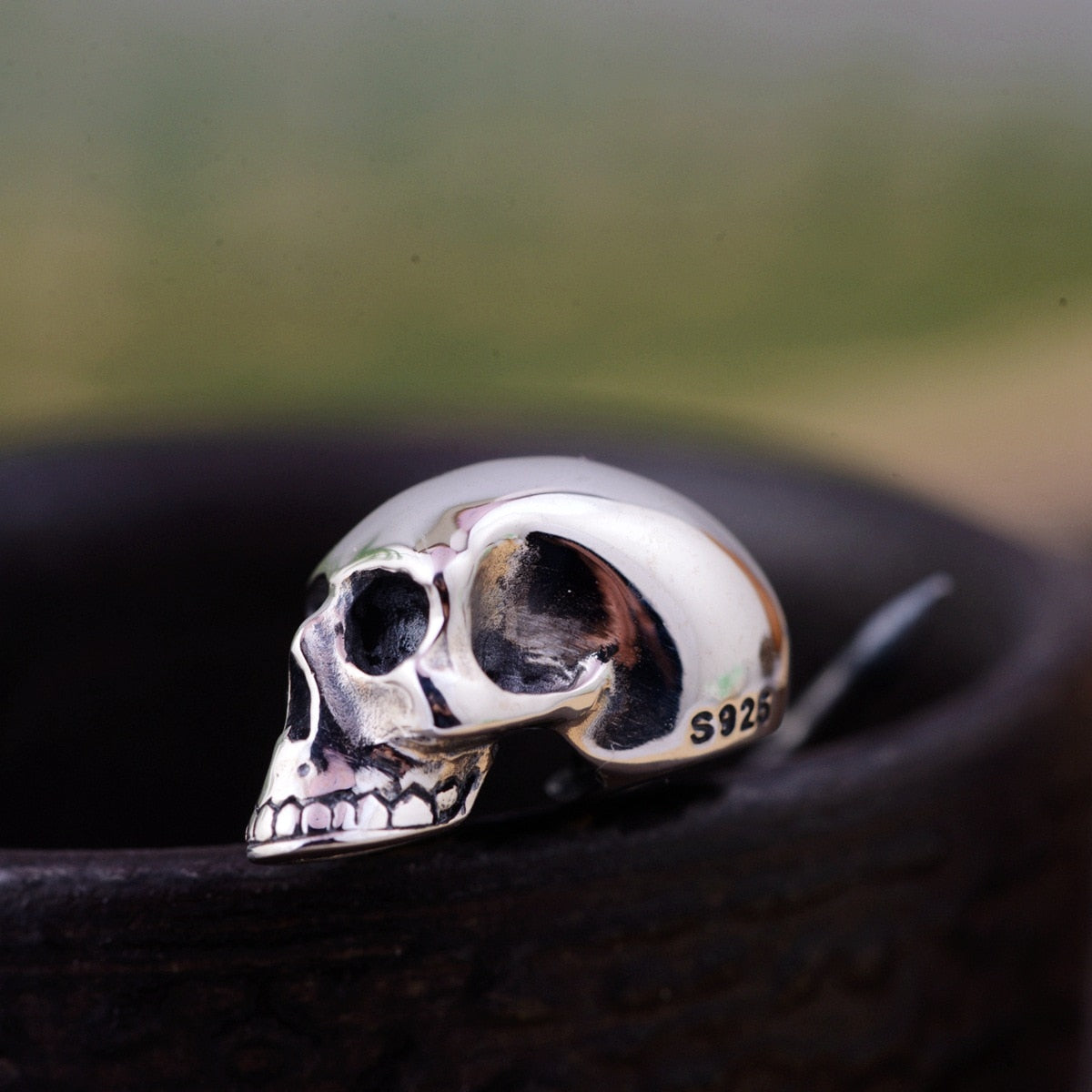 925 Sterling Silver Skull Pin Brooch