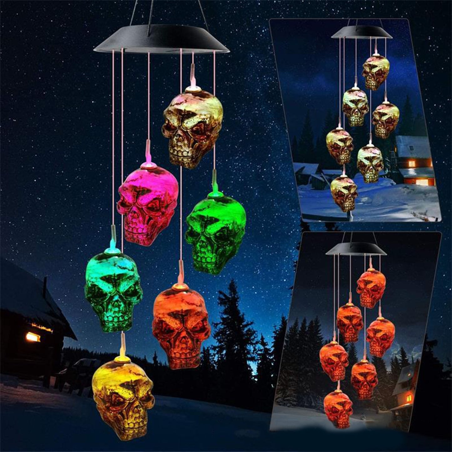 Skull LED Wind Chimes Light Decoration