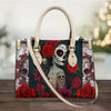 Gothic Sugar Skull Leather Tote Bag For Women