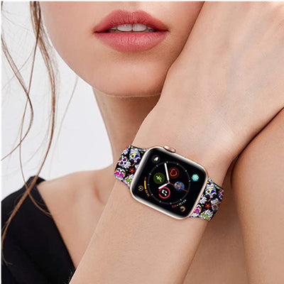 Colorful skull Print Strap for Apple Watch