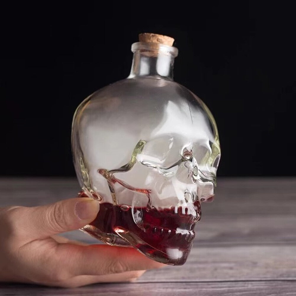 Glass Creative Skull Wine Storage Bottle