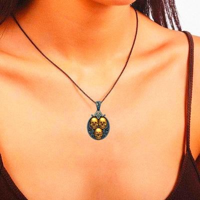 Triple Skull No Evil Necklace