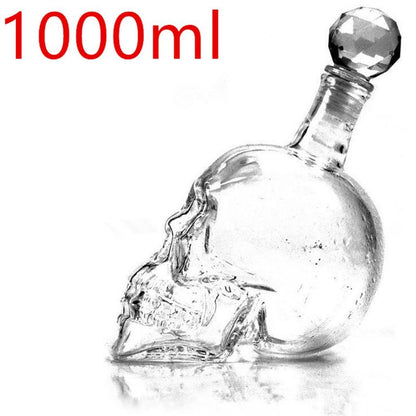 Glass Skull Wine Bottle