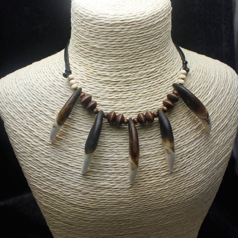 Native Indian Wolf Teeth Necklace