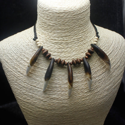 Native Indian Wolf Teeth Necklace