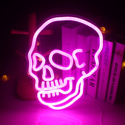 Skull Neon Signs Pink Led Neon Sign Light