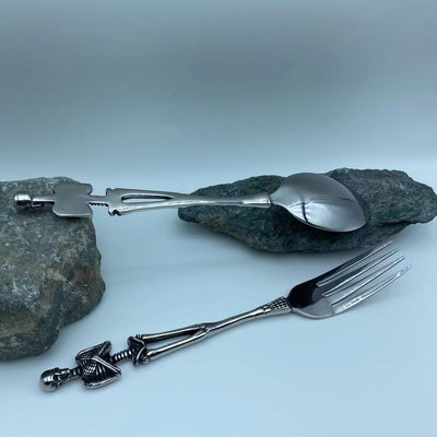 Stainless steel skull fork and spoon knife