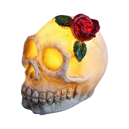 Led Human Skeleton Head Skull Night Light Statue