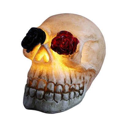 Led Human Skeleton Head Skull Night Light Statue