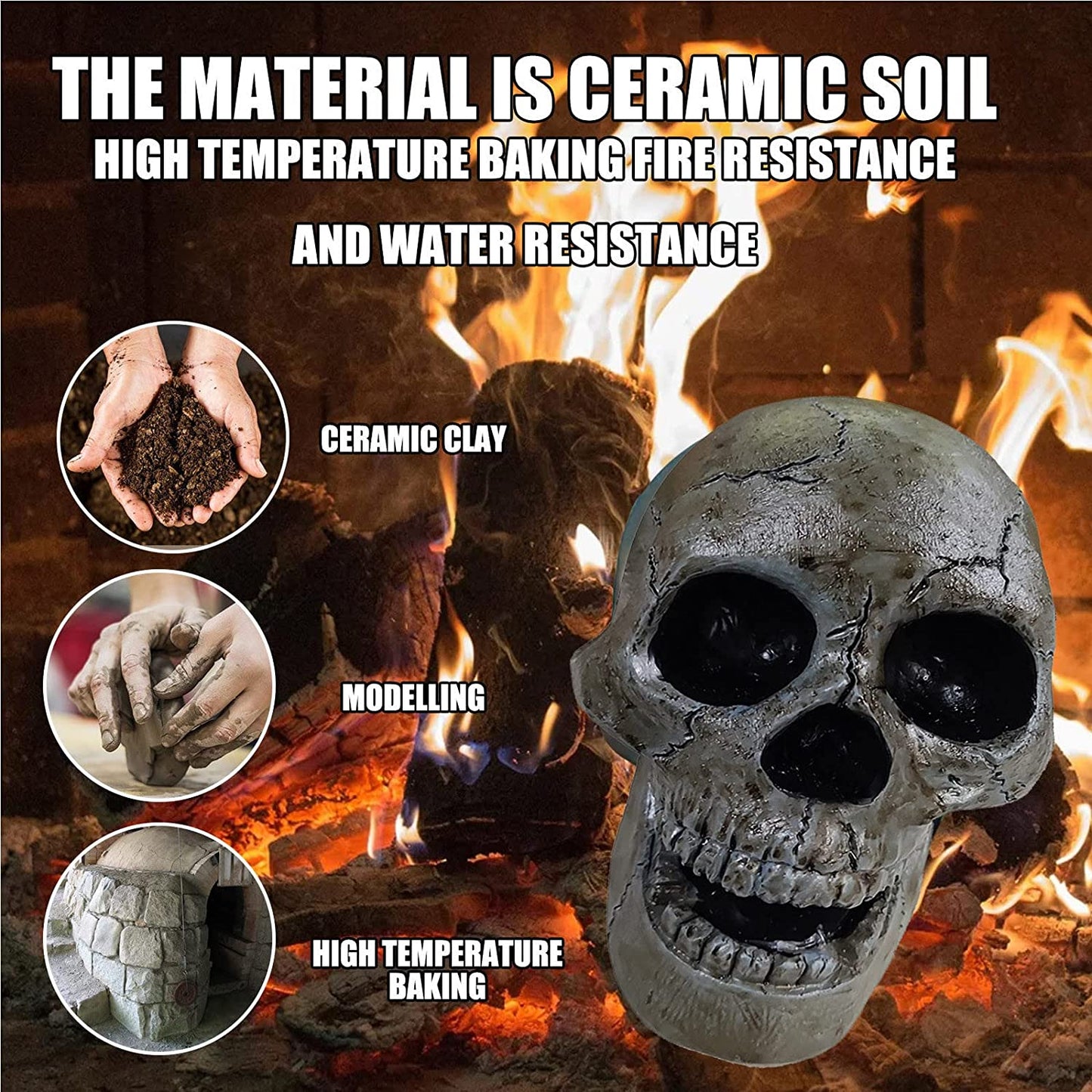 6 Items Skull Fire Pits Skulls Decoration Reusable