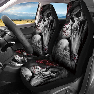 Skull Couple Seat Cover Car Accessories