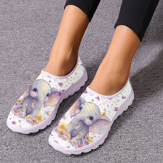 Elephant Flats Mesh Shoes Breathable Slip-on