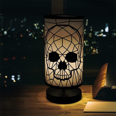 Skull Wrought Iron Table Lamp Living Room LED Light Decoration