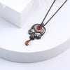 Skull And Red Rose Necklace