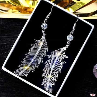 Native Fashion Feather Earrings Stainless Steel