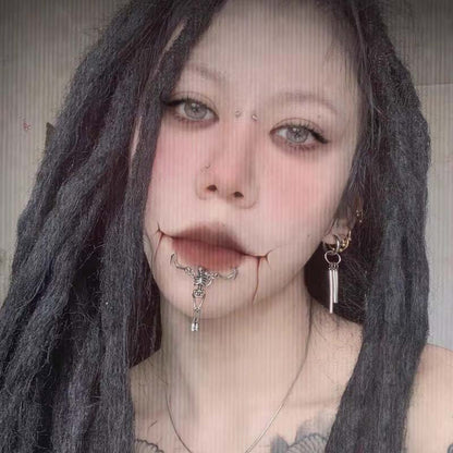 Skull Skeleton Lip Piercing