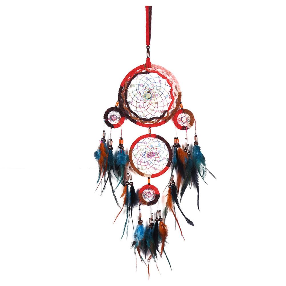 Dream Catchers 5 Rings Colorful Feather Native Indian