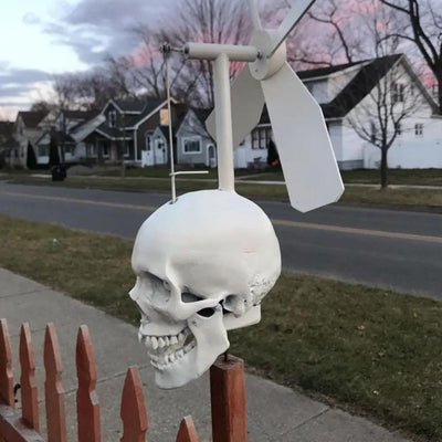 Skull Whirligig Wind Spinner Outdoor Decoration