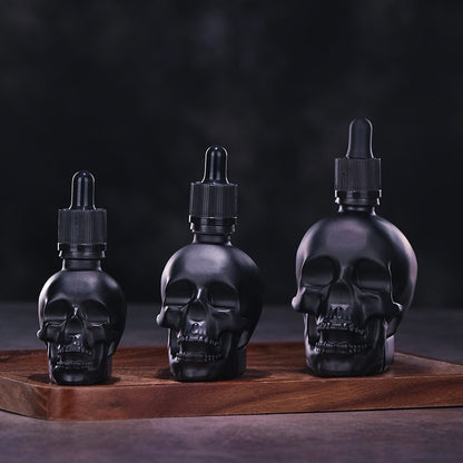 Skull Bottle Bitter Liquid Frosted Black Skull Shape