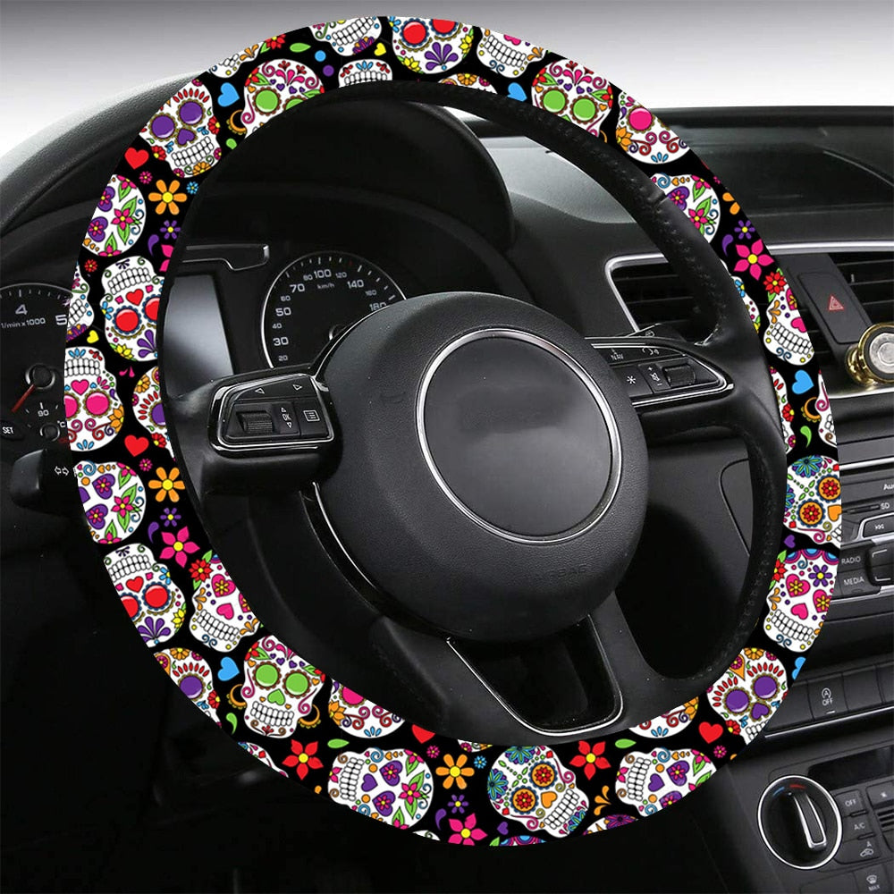 Sugar Skull Steering Wheel Cover Car Accessories