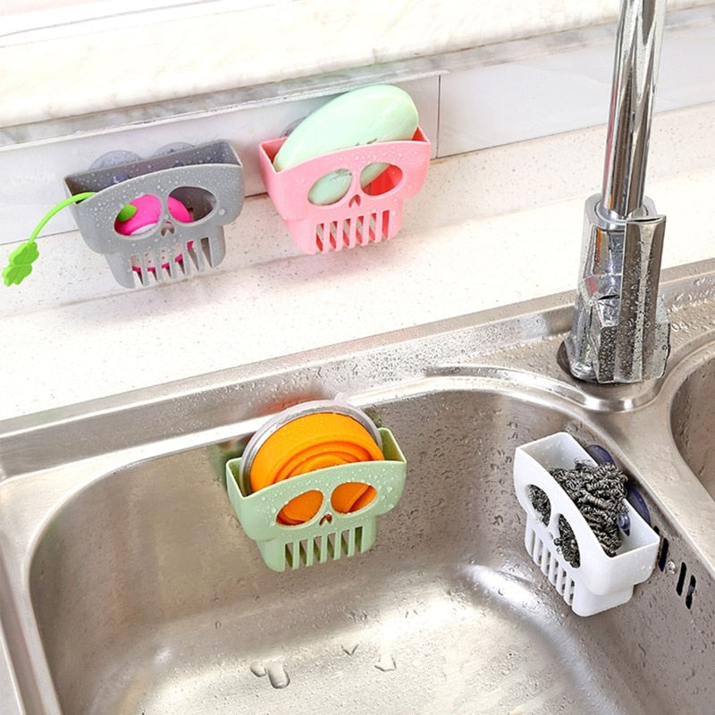 Skull Sponge Holder Drain Rack for Kitchen