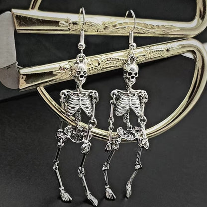 Skeleton Skull Dangle Earrings