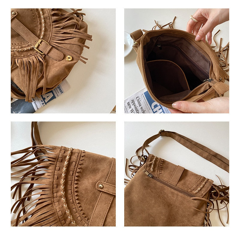 Women Native Fringed Bag Handbag