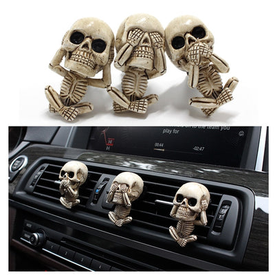 Sunflower Skull - Skeleton See No Evil Hear No Evil Car Accessories Air Freshener