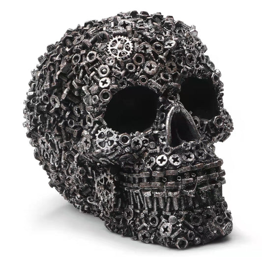 Resin Screw Gear Mechanical Style Skull Decorative