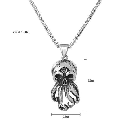 Octopus Skull Pendant Necklace