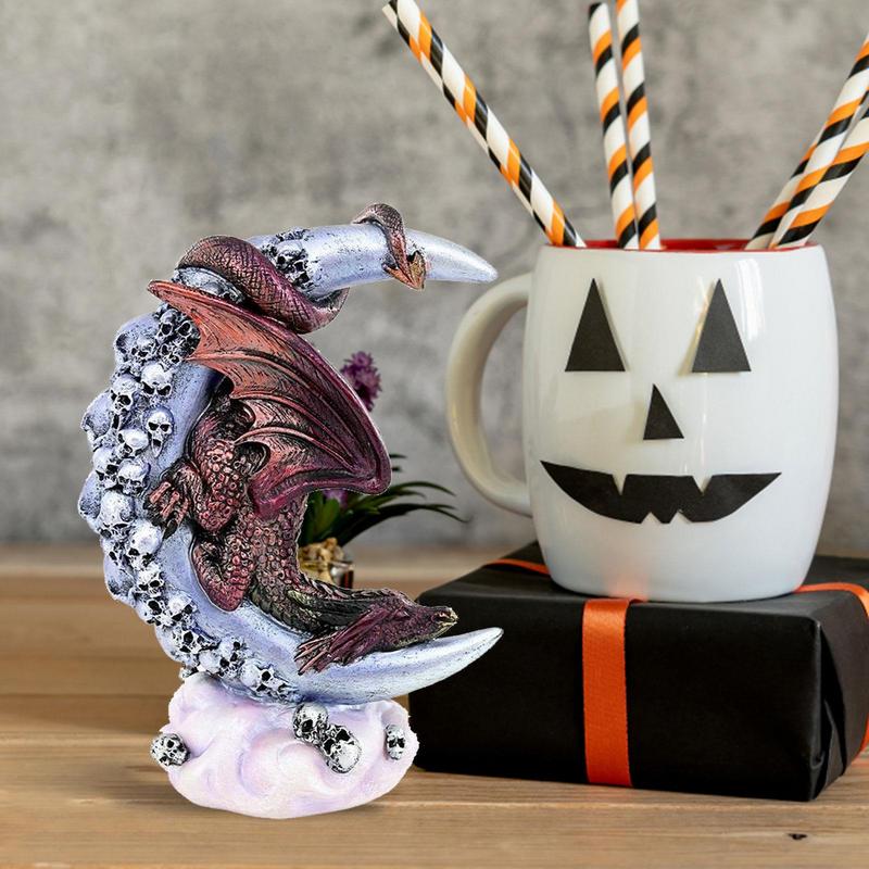 Dragon Figurines Skull Moon Style Dragon Statue