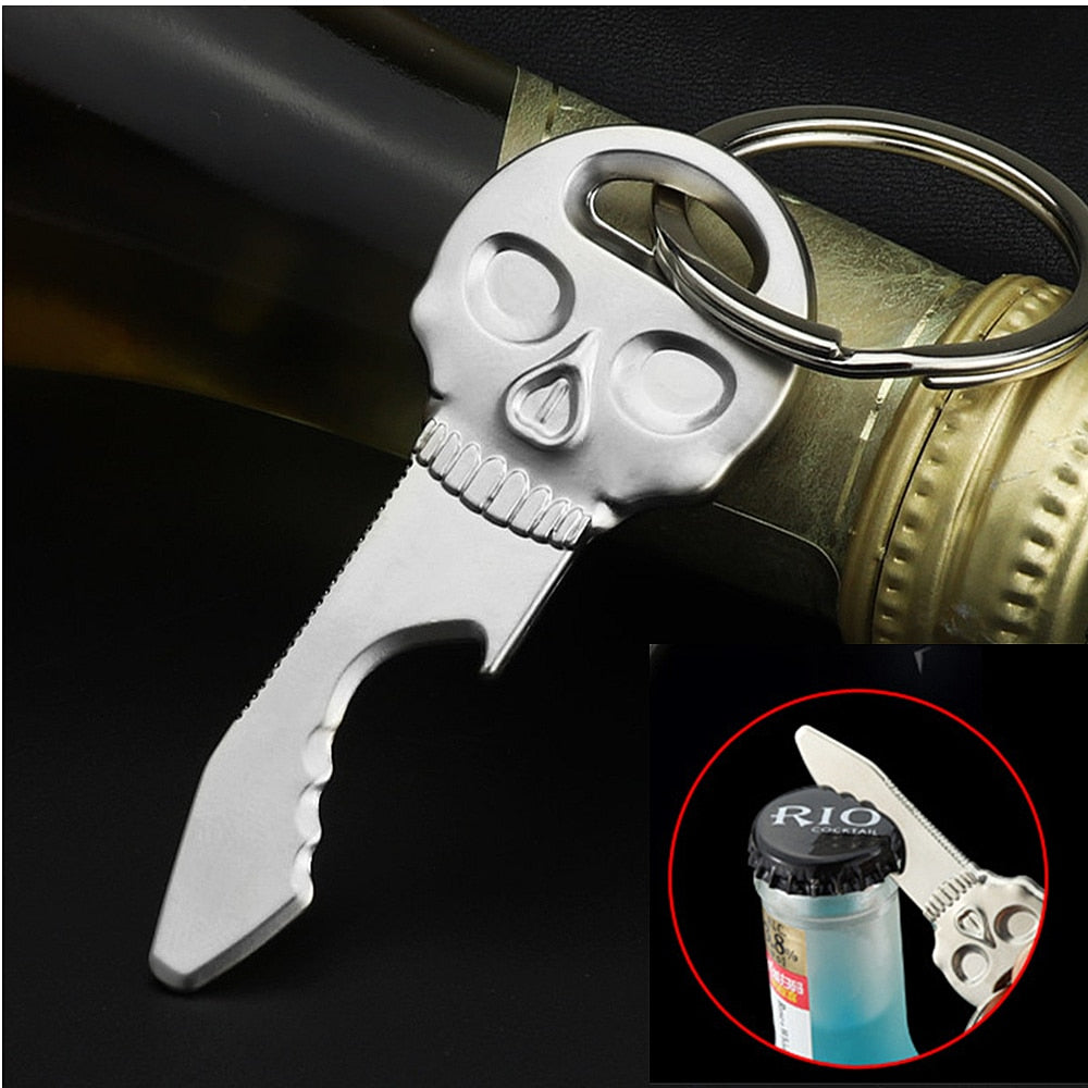 Skull Shape Beer Bottle Opener  Keychain