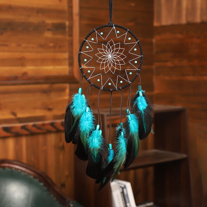 Native Indian Feather Blue Dream Catcher