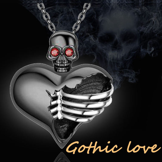 Skull Gothic Heart Necklace