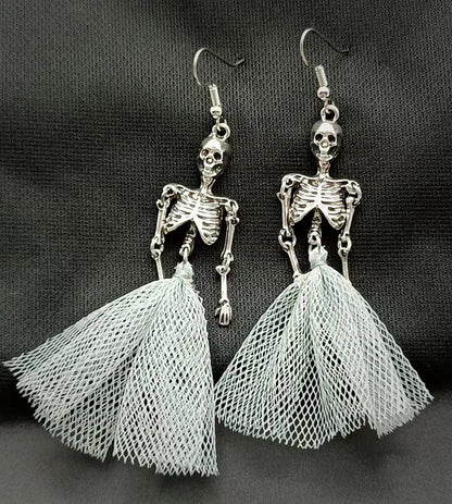 Skeleton Skull Dangle Earrings