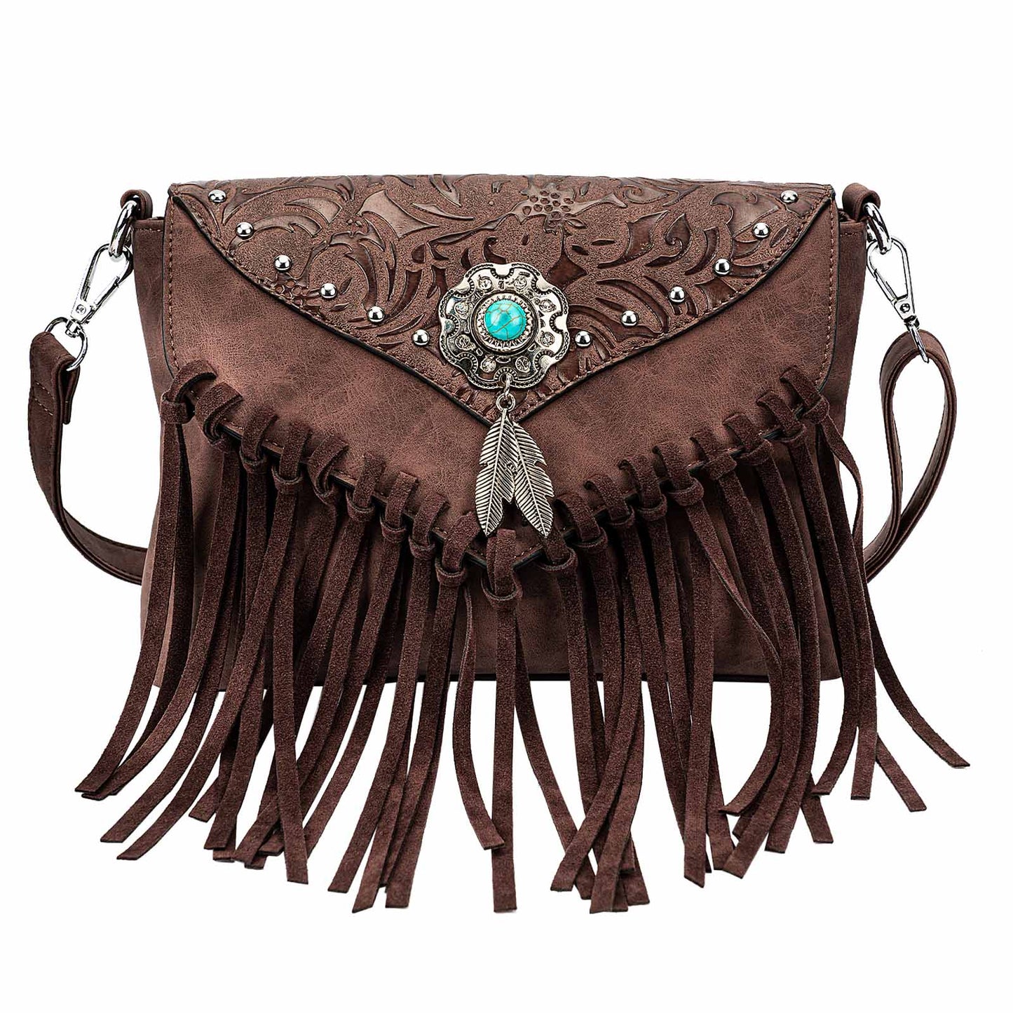 Native Feather Brown Hand Bags