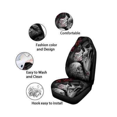 Skull Couple Seat Cover Car Accessories