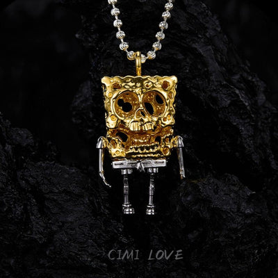 Square Skull Doll Necklace