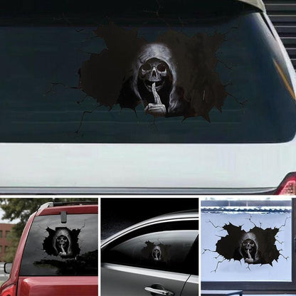 Silent Shhh Skull Reaper Car Sticker Window Home Decoration