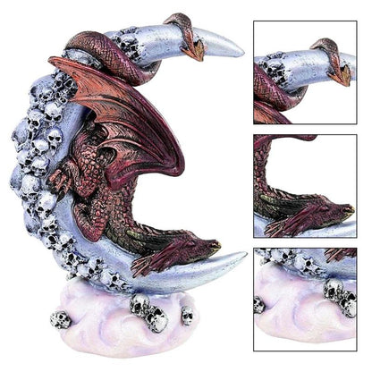 Dragon Figurines Skull Moon Style Dragon Statue